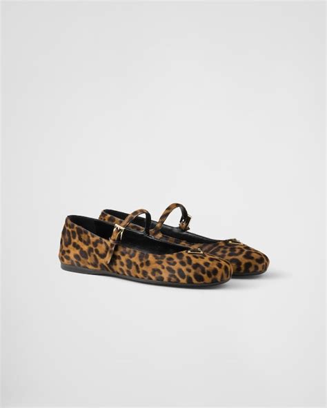 prada leopard 2|Honey Printed Leather Ballerinas .